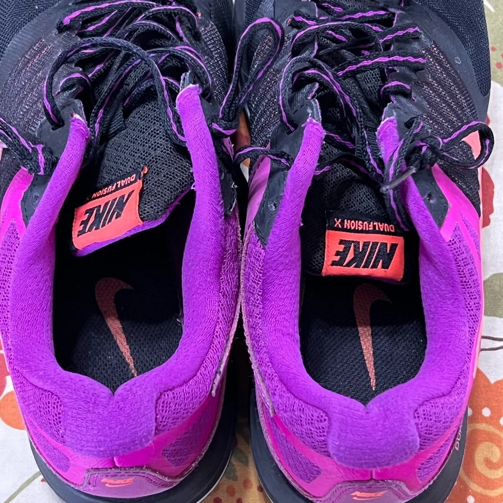 Nike Dual Fusion X Running Training Shoe Womens Size 7.5 709501-008 Black Purple